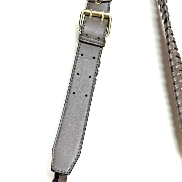 EXPRESSIONS NYC Slate taupe braided strap Vegan Crossbody Shoulder Bag - Picture 6 of 14